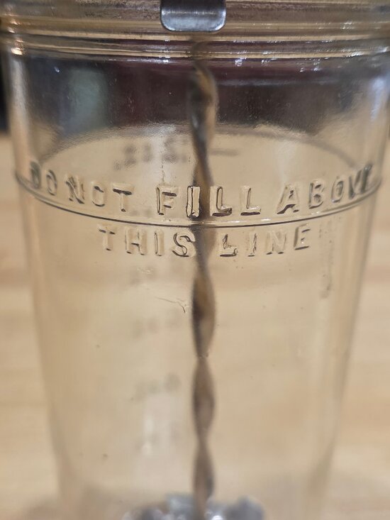 Hazel Atlas Accessories - Vintage Antique A&J Hazel Atlas 12 oz Glass Quick Mixer Cream Whipper